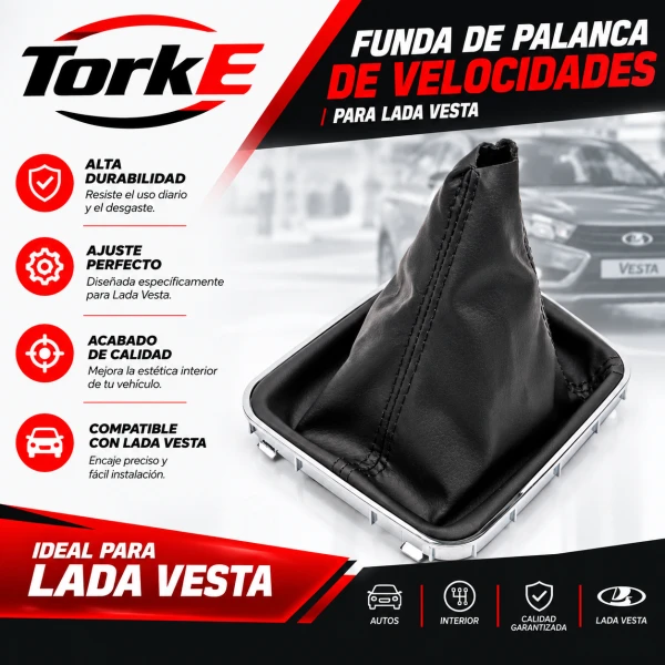 Funda Para Palanca De Cambio de Velocidades Con Cubierta De Piel Sintética Negra / Lada Vesta's foto | TorkE |  BizneCubano