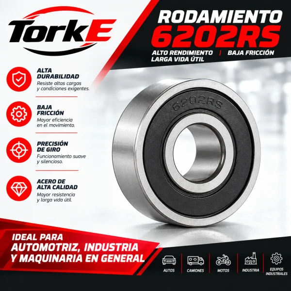 Rodamiento 6202 2RS – Alta Precisión y Durabilidad's foto | TorkE |  BizneCubano