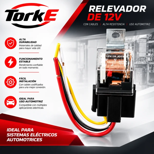 Relé Automotriz 12V 60A / 80A con Base y Cables's foto | TorkE |  BizneCubano