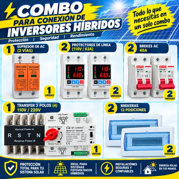 Combo para Conexión de Inversores Híbridos 110V / 220V (AC)'s foto | TorkE |  BizneCubano