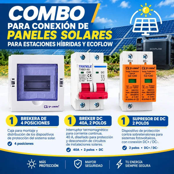 Combo para Conexión de Paneles Solares – Estaciones Híbridas y EcoFlow (DC)'s foto | TorkE |  BizneCubano